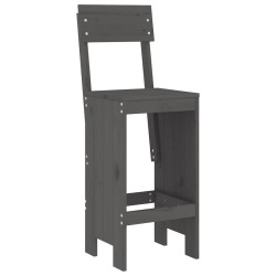 Tabourets de bar lot de 2 gris 40x48,5x115,5 cm bois massif pin 536209536209