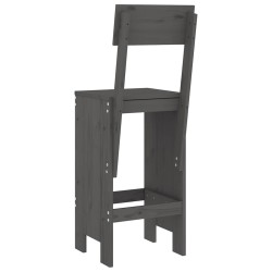 Tabourets de bar lot de 2 gris 40x48,5x115,5 cm bois massif pin 536209536209