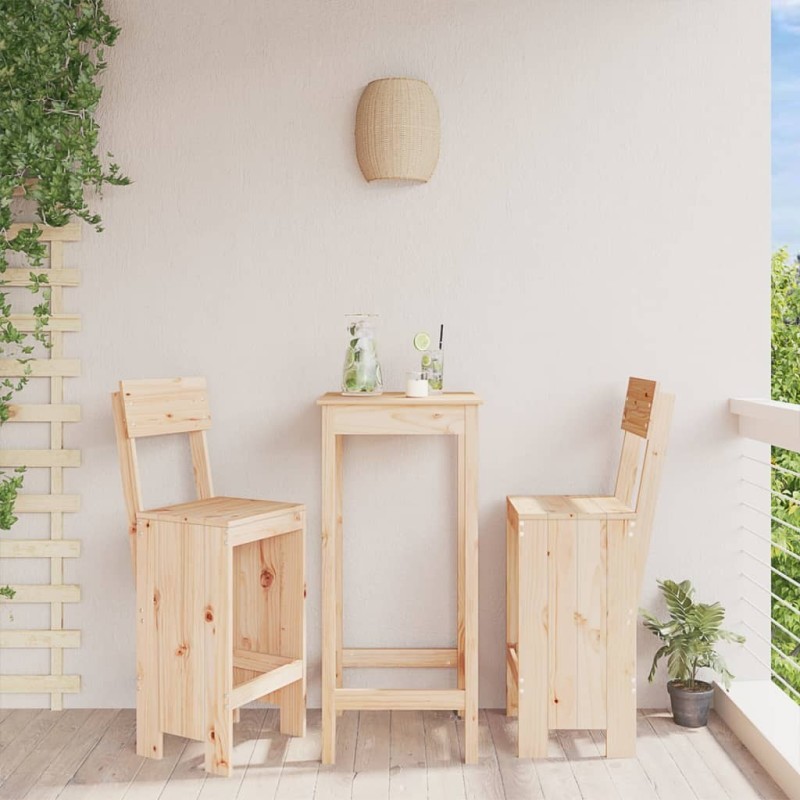 Tabourets de bar lot de 2 40x48,5x115,5 cm bois massif de pin 536212536212