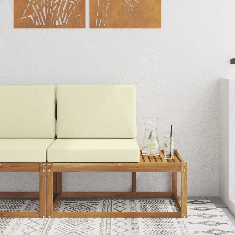 Canapé d'extérieur en bout avec coussin Naturel 91 x 63 x 73 cm 536213536213