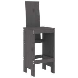 Tabourets de bar lot de 2 gris 40x42x120 cm bois massif de pin 536220536220
