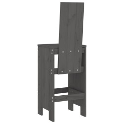 Tabourets de bar lot de 2 gris 40x42x120 cm bois massif de pin 536220536220