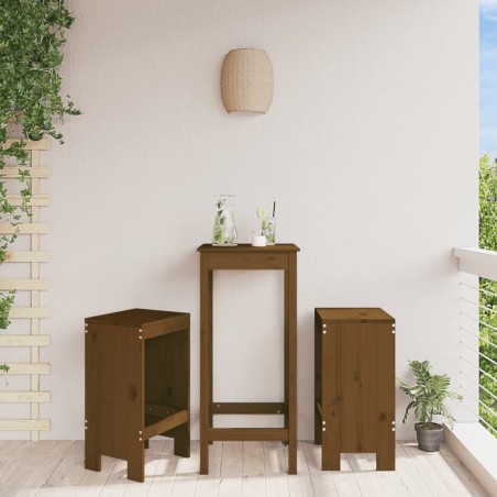 Tabourets lot de 2 marron miel 40x36x75 cm bois massif de pin 536221536221