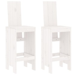 Tabourets de bar lot de 2 blanc 40x42x120 cm bois massif de pin 536222536222