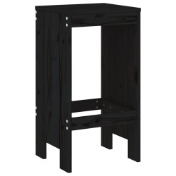 Tabourets de bar lot de 2 noir 40x36x75 cm bois massif de pin 536225536225