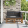 Canapé d’extérieur milieu et coin 2 Pièce Naturel et Anthracite 536228536228