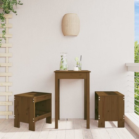 Tabourets de jardin lot de 2 marron miel 40x36x45 cm pin massif 536231536231