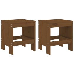 Tabourets de jardin lot de 2 marron miel 40x36x45 cm pin massif 536231536231
