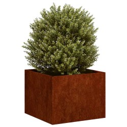 Jardinière rouillé 40x40x30 cm acier inoxydable 536232536232