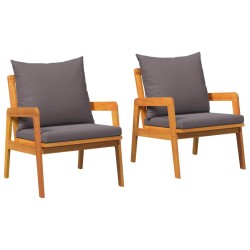 Chaise de jardin 2 pcs Huile Naturelle Bois d'Acacia Massif 536236536236