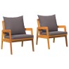Chaise de jardin 2 pcs Huile Naturelle Bois d'Acacia Massif 536236536236