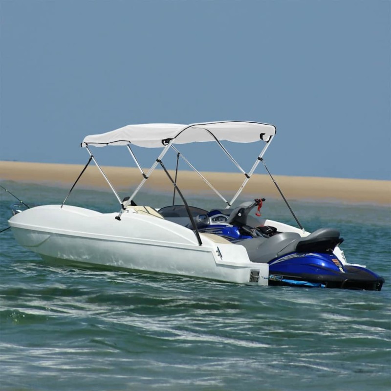 Toit bimini à 3 arceaux parois latérales 183x(137-152)x137 cm 536243536243