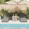 Transat avec coussin 2 pcs Gris Bois d'Acacia Massif 536255536255