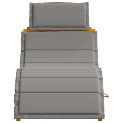 Transat avec coussin 2 pcs Gris Bois d'Acacia Massif 536255536255