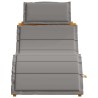 Transat avec coussin 2 pcs Gris Bois d'Acacia Massif 536255536255