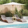 Transat avec coussin 2 pcs Taupe Bois d'Acacia Massif 536263536263