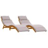 Transat avec coussin 2 pcs Taupe Bois d'Acacia Massif 536263536263