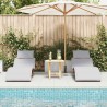Transat avec coussin 2 pcs Gris clair Bois d'Acacia Massif 536264536264