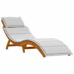 Transat avec coussin 2 pcs Gris clair Bois d'Acacia Massif 536264536264