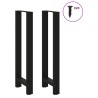 Pieds de table de bar Noir 2 pièces 40 x (110-111) cm Acier 536267536267