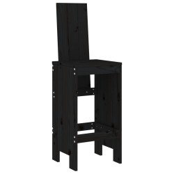 Tabourets de bar lot de 2 noir 40x42x120 cm bois massif de pin 536271536271