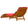 Transat avec coussin 2 pcs Rouge Bois d'Acacia Massif 536272536272