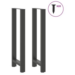 Pieds de table de bar Anthracite 2 pièces 40 x (110-111) cm Acier 536282536282