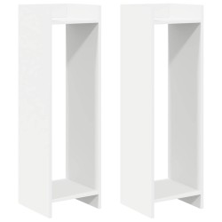 Support de Plante avec étagère 2 pcs Blanc 30 x 30 x 100 cm 536298536298