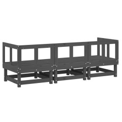 Salon de jardin 3 pcs gris bois massif de pin 536307536307