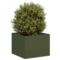 Jardinière vert olive 40x40x30 cm acier 536310536310