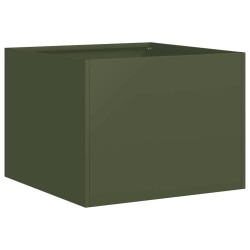 Jardinière vert olive 40x40x30 cm acier 536310536310