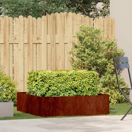 Jardinière rouillé 100x100x30 cm acier inoxydable 536313536313