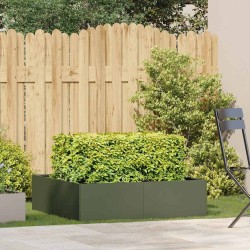 Jardinière vert olive 100x100x30 cm acier 536331536331