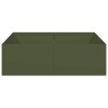 Jardinière vert olive 100x100x30 cm acier 536331536331