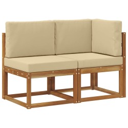 Canapé d’extérieur milieu et coin 2 Pièce Naturel et Beige 536334536334