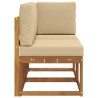 Canapé d’extérieur milieu et coin 2 Pièce Naturel et Beige 536334536334