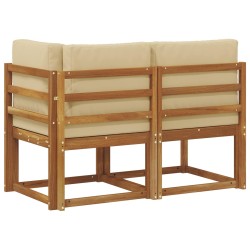 Canapé d’extérieur milieu et coin 2 Pièce Naturel et Beige 536334536334