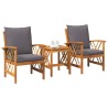 Ensemble de canapé de jardin avec coussin 3 pcs Huile Naturelle 536335536335