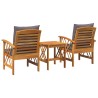 Ensemble de canapé de jardin avec coussin 3 pcs Huile Naturelle 536335536335