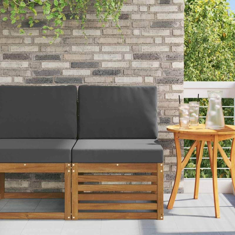 Sofa de milieu extérieur Bois d'Acacia Massif Naturel 536337536337