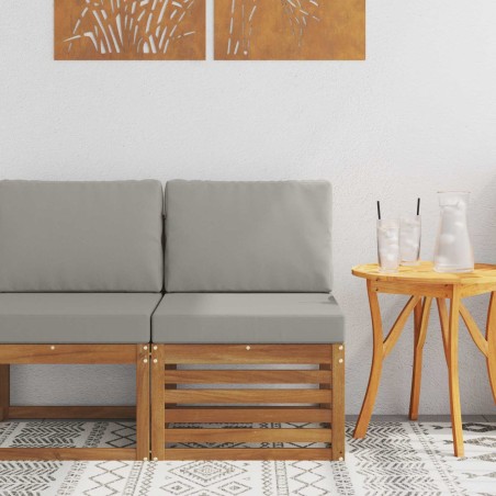 Sofa de milieu extérieur Bois d'Acacia Massif Naturel 536338536338