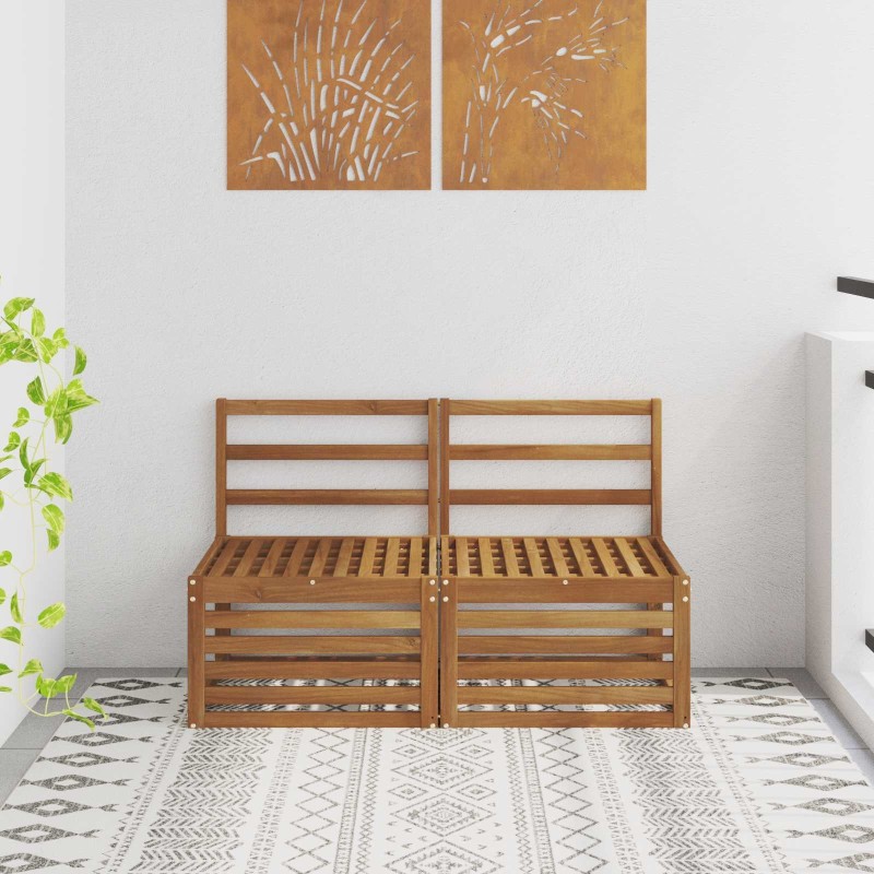 2 Pièce Sofa de milieu extérieur Bois d'Acacia Massif Naturel 536344536344
