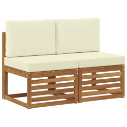 2 Pièce Sofa de milieu extérieur Bois d'Acacia Massif Naturel 536345536345