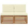 2 Pièce Sofa de milieu extérieur Bois d'Acacia Massif Naturel 536345536345