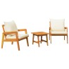 Ensemble bistrot avec coussin 3 pcs Marron Bois d'Acacia Massif 536349536349