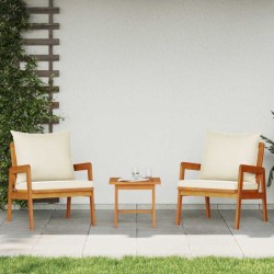 Ensemble bistrot avec coussin 3 pcs Marron Bois d'Acacia Massif 536349536349