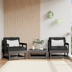 Chaises de jardin lot de 2 gris bois massif de pin 536350536350