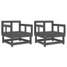 Chaises de jardin lot de 2 gris bois massif de pin 536350536350