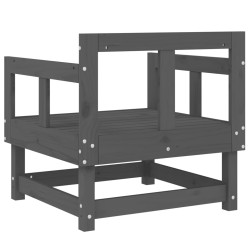 Chaises de jardin lot de 2 gris bois massif de pin 536350536350