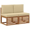 2 Pièce Sofa de milieu extérieur Bois d'Acacia Massif Naturel 536353536353